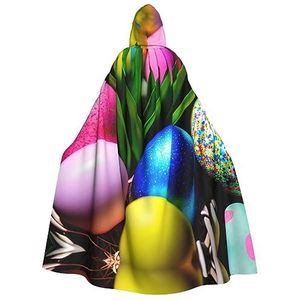 SSIMOO Kleurrijke paaseieren unisex mantel-boeiende vampiercape voor Halloween - een must-have feestkleding voor mannen en vrouwen