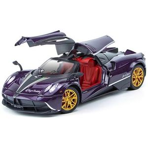 For Pagani Chinese Draak Legering Model Auto Geluid En Licht Trek Sportwagen Speelgoed Jongen Collectie Decoratie Gift 1:24(Size:Purple)