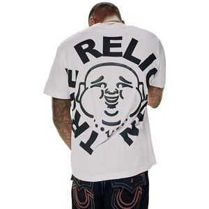 True Religion Heren Ss Boeddha Face Tee Casual, Optisch wit., M