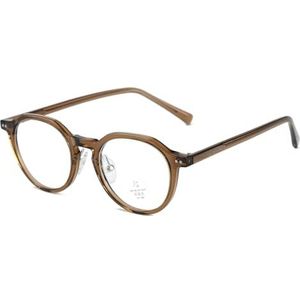 moomoobird Blauw licht blokkerende bril mode acetaat tempel TR90 bril montuur voor mannen vrouwen, bruin met helder