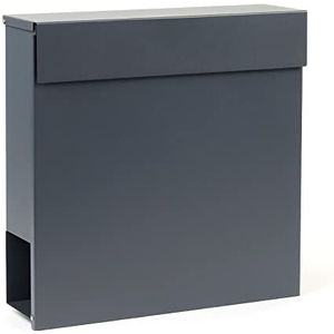 Brievenbus met krantenrol V49 – antraciet – wandbrievenbus met 2 sleutels en krantenvak