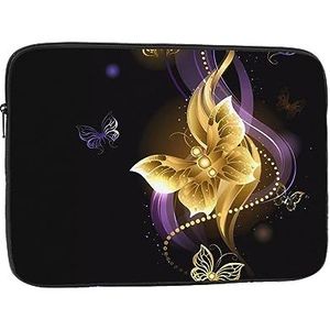 Gouden vlinders Print Laptop Sleeve Case Waterdichte schokbestendige Computer Cover Tas voor Vrouwen Mannen