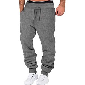 Heren rechte lijn joggingbroek, Casual Combat Trouser, Mode Effen Kleur High Street Trekkoord Broek, Atletische Fit Stretch Chino Broek, Comfortabele Fit Training Broek, Herfst Winter, Donkergrijs,