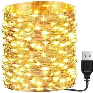 Homezie Fairy Lights - 20 meter - 200 Leds - USB - Voor binnen & buiten - Lampjes Slinger - Lichtsnoer Binnen & buiten - Kerstverlichting