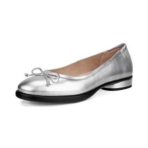 ECCO Women's Sculpted Luxe Ballerina Bow Ballet Flat, Pure Silver, 6-6.5