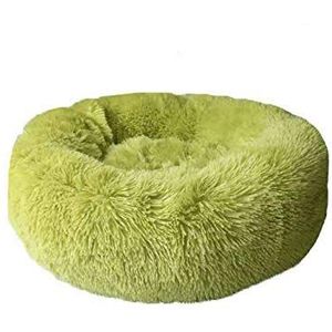 Deluxe Pluizige Extra Grote Hondenbedden Bank, Kalmerend Pluche Donut Pet Kattenbed, Wasbaar Rond Hondenkussen voor Grote Medium Honden-120 cm-Groen