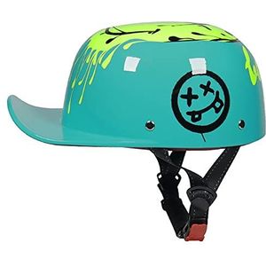 Motorhelm, For heren Vintage helm Duitse stijl fiets cruiser chopper scooter bromfiets ATV helmen H,XL=59-60cm(G,L=5758cm)