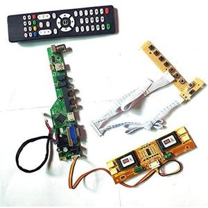 Voor LM170E03-TLB1/TLB2/TLB3 4CCFL 30Pin LVDS VGA HDMI AV USB Remote+Inverter+toetsenbord LCD scherm T.V53 controller board DIY kit (LM170E03-TLB3)
