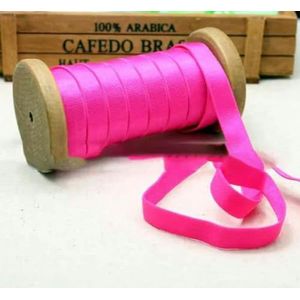 50 yards groothandel breedte 12 mm snoep kleur helder licht elastische band naai ondergoed riem beha schouderband haarband elastische band-roze roze-12mm-50yards