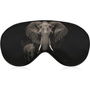 Olifant, zwart slaapmasker met verstelbare riem, comfortabel en zacht oogmasker voor slaaplicht, blokkering, lichtgewicht en ademende oogbedekking voor mannen en vrouwen