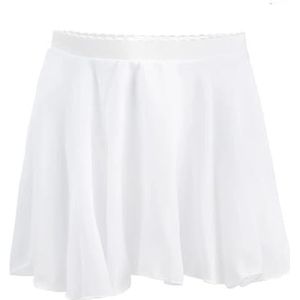 UBOHUZ Volwassen danspraktijk rok ballet korte chiffon elastische taille voor vrouwen voor vrouwen, Wit, XL