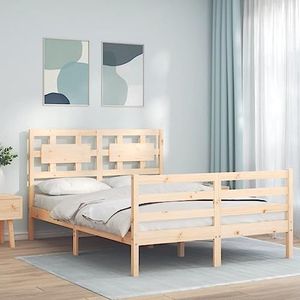 CBLDF Bedden en accessoires bedframe met hoofdeinde 120x200 cm, massief houten meubels