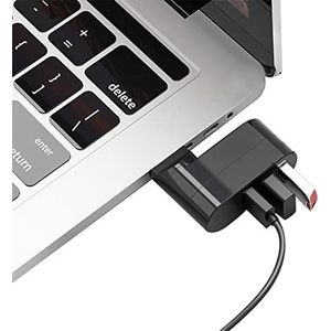 USB-splitter | 3-poorts high-speed splitter - 3.0 of 2.0 multiport hubs voor pc, tablet, camera, printer, 90 of 180 graden draaibaar