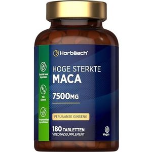Maca Root 7500 mg | 180 Veganistische Extract Tabletten | Hoge Sterkte Supplement | voor Mannen en Vrouwen | Horbaach