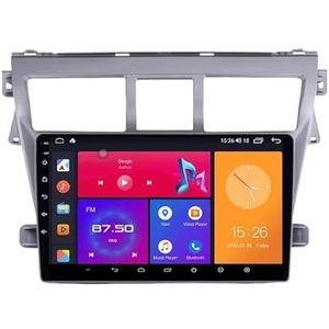Android 13 Autoradio 9 inch Touch scherm dubbele Din auto stereo voor Toyota VIOS Yaris 2007-2013 met Bluetooth/FM radio/wifi/USB/stuurwielbediening/GPS(8 Core 8+256G)