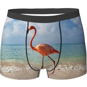 ZJYAGZX Mooie Flamingo Print Heren Boxer Slips Trunks Ondergoed Vochtafvoerend Heren Ondergoed Ademend, Zwart, XL