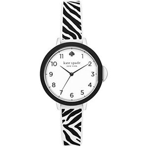 kate spade new york Women's Park Row Three-Hand Zebra Print Silicone Watch (Model: KSW1782)