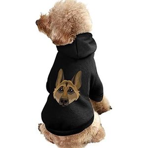Duitse herder hond gezicht print huisdier hoodie sweatshirt warme puppy pullover winterjas voor kleine middelgrote grote honden katten