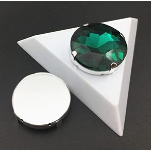 stks naai glas kristal ronde baoshihua met klauw strass multi kleuren 27 mm opnaaistenen platte top-groene zirkoon, 12 mm 20 stks, steen in zilveren klauw