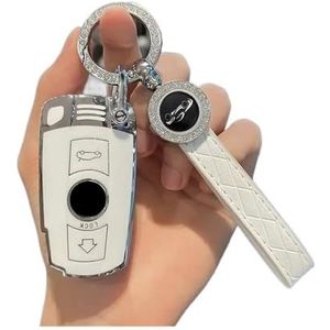 Autosleutel beschermhoes Zachte Tpu Auto Afstandsbediening Sleutel Case Cover Shell Fob Sleutelhanger Accessoires Voor Bmw 1 3 5 7 Serie CAS3 X5 X6 Z4 E90 E91 E92 E60 Sleutel Shell(White Set B)