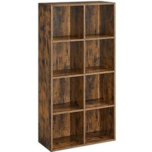 VASAGLE 8 kubus boekenplank boekenplank kubus opbergplank stand-alone kast unit voor kantoor woonkamer slaapkamer rustieke bruine LBC024T01