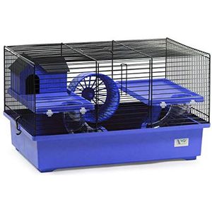 Decorwelt hamsterdagen, blauw, buitenmaten, 49 x 32,5 x 29 cm, knaagkooi, hamster, plastic kleine dieren, kooi met accessoires