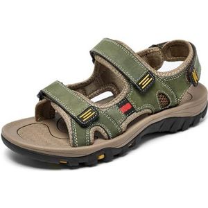 Mode Mannen Ademend Backpacken Wandelsandalen, Klassiekers Open Toe Sandalen, Grote Maat Outdoor Sport Strandschoenen, Groen, 41 EU