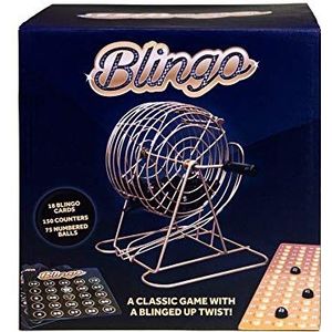 Blingo! Een Blinged up twist aan het klassieke spel. Bevat 18 kaarten, 75 genummerde ballen en 150 tellers.