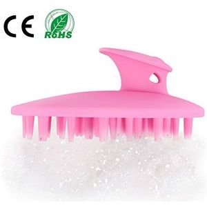 Topchances Haarborstel, Zachte Siliconen Hoofdhuid Massager Shampoo Borstel, Siliconen Hoofd Scrubber Zorg Verbeter Bloedcirculatie, Haargroei en Stress Release voor Vrouwen, Mannen roze