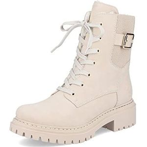 Rieker DAMES Enkellaarzen 72631, Vrouwen Veterlaarsjes,laars,halve laars,veterschoen,overgangsschoen,Beige (beige / 62),43 EU / 9 UK