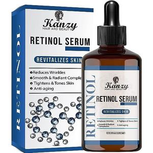Kanzy Retinol Serum voor gezicht 2.5% Active Ingrediënt Vegan Hyaluronzuur, vitamine A, E. Organische Aloë Vera Anti-Aging, Anti-rimpel Gezichtsserum 30ml