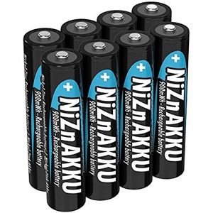 ANSMANN Nikkel-zink batterij AAA 1,6V 550mAh (900 mWh) 8x Micro NiZn/Ni-Zn Accus AAA oplaadbare cellen AAA - vervanging voor 1,5V wegwerpbatterijen in 8-delige spaarbundel