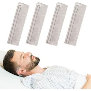 4 stuks satijnen neuscanule oorkussens zachte neuszuurstof bedekt canule oorbescherming voor zuurstofgebruikers om oorpijn en wang te verlichten en wonden en oren te voorkomen (lichtgrijs)