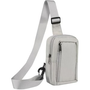 Case Cover-holster Kleine crossbody tas Compatible with heren, dames telefoon portemonnee mini messenger bag schoudertas draagtas telefoonhouder (Color : Light Grey)