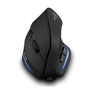 Zelotes Draadloze muis, 2400dpi, Verticale Muis, 6 Toetsen, Draadloze Muis, Ergonomische Muis Wireless Mouse voor Computer, Laptop, PC, Zwart