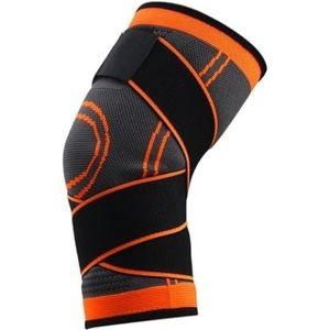 Knieondersteuning, Kniecompressiemouw Met Riemen For De Knieën Tijdens Het Werken Met Gewichtheffen Kniebandages(Orange,3XL)