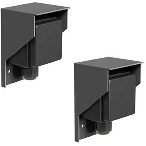 ledscom.de 2 stuks PIWI opbouwcontactdoos voor buiten, IP44, enkel, antraciet