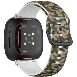 Sportbandje compatibel met Fitbit Sense / Sense 2 / Versa 4 / Versa 3 (camouflage textuur abstract) siliconen armband accessoire