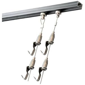 Heavy Duty Picture Hangsysteem Set, Verstelbare Picture Rail Molding Hook & Rail Track, Foto Hanger Wire Kit voor Hotel/Kunsttentoonstelling/Openbare Ruimte (2,5ft (2,5ft (2,5ft (2,5ft (2,5ft (2,5ft