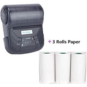 Handheld inkjetprinter, DC 5V USB 3 ""80mm Mini Draadloze Thermische Bonprinter Draagbare Bluetooth Printer Ondersteuning PC Printer papier Impresora voor tekst/barcode/logo/QRCode/teller(Add Paper-01)
