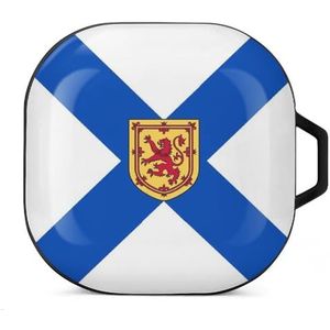 Nova Scotia vlag oordopjes hoesje compatibel met Samsung hard shell beschermhoes zwart-stijl
