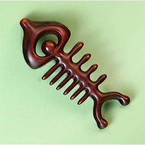 Hoofd meridiaan massage kam brede tand sandelhout kam acupunctuur gua sha hoofdhuid ontspannen bloedcirculatie antistatisch 1 stuk (kleur: 1)