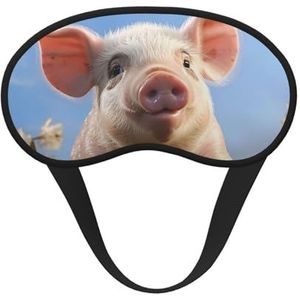 Slaapoogmasker voor dames en heren, zacht, comfortabel slaapmasker, verduisterend, slaapoogbedekking voor reizen, yoga, dutje, werk, schattig varken