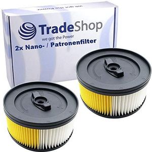 Trade-Shop Filterset, 2 x vouwfilter, compatibel met Kärcher WD 4, WD 4.200, WD 4.250, WD 4.290 nat- en droogzuiger, filter, patroonfilter