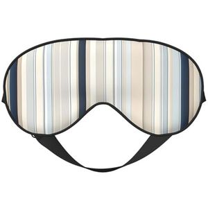 Blauw Beige Streep Patroon Print Comfortabel Oogmasker Ademend Verstelbare Mannen Vrouwen Lichtgewicht Reizen Yoga Werk