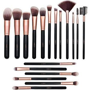 18 STKS Premium Synthetische Rose Goud Make-up Kwasten Set voor Foundation Mix Poeder voor Gezicht Blush Concealers Oogschaduw