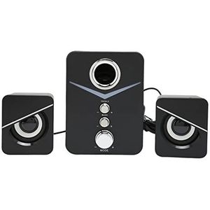PC-luidsprekers, D-221 Bluetooth-computerluidspreker Diepe Bas 2.1-kanaals Mini-desktopluidspreker voor Desktop, Mobiel, Thuis, Kantoor, Feest, Laptop(zwart)