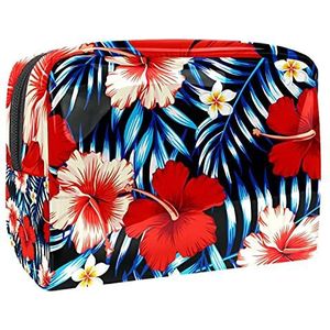 Waterdichte make-up zakje tropisch blauw bloemen blad bloem make-up tas organizer reizen rits toilettas kleine cosmetische tas schoonheid tas voor tieners meisjes vrouwen, Multi kleuren 04,