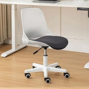 Bureaustoel, ergonomisch computerbureau, mesh stoel met middenrug, draaibaar, met voetensteun, verstelbare draaibare rolstoel met wielen, in hoogte verstelbaar, for slaapkamer(Gray)