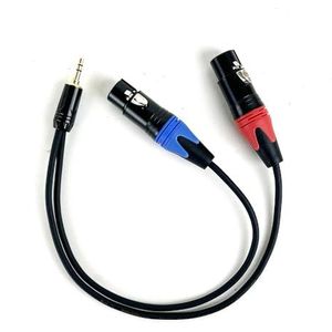3.5mm 1/8 ''TRS Jack naar 2 XLR 3Pin Kabel Adapter, Male naar Male/Vrouwelijke 3.5 naar Dual XLR Breakout Y Splitter Kabel 0.3 m-5 m (Color : D1001H-FF-Blue-Red, Size : 5m)